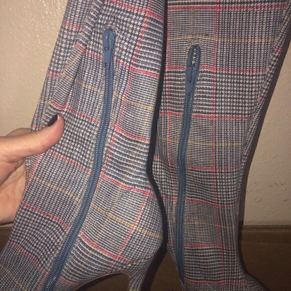 New without box womens pull over knee plaid boots Sz 7. Cloth - Picture 6 of 8